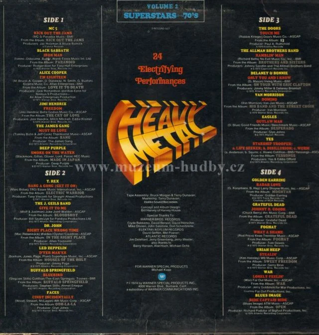 ALLMAN BROTHERS/BLACK SABBATH/BLUES IMAGE/BUFFALO SPRINGFIELD/ALICE COOPER/DEEP PURPLE/DELANEY & BONNIE/THE DOORS/EAGLES/FACES/FOGHAT/THE J. GEILS BAND/GOLDEN EARRING/GRATEFUL DEAD/JIMI HENDRIX/THE JAMES GANG/DR. JOHN/LED ZEPPELIN/MC5/VAN MORRISON/T.R - Obrázek 2