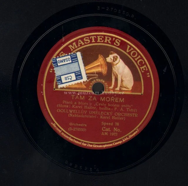 Karel Hašler / Gollwelluv umelecky orchestr / Shellac / Šelak / 78rpm records - Obrázek 3